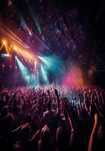 Artist in recording studio mixing tracks